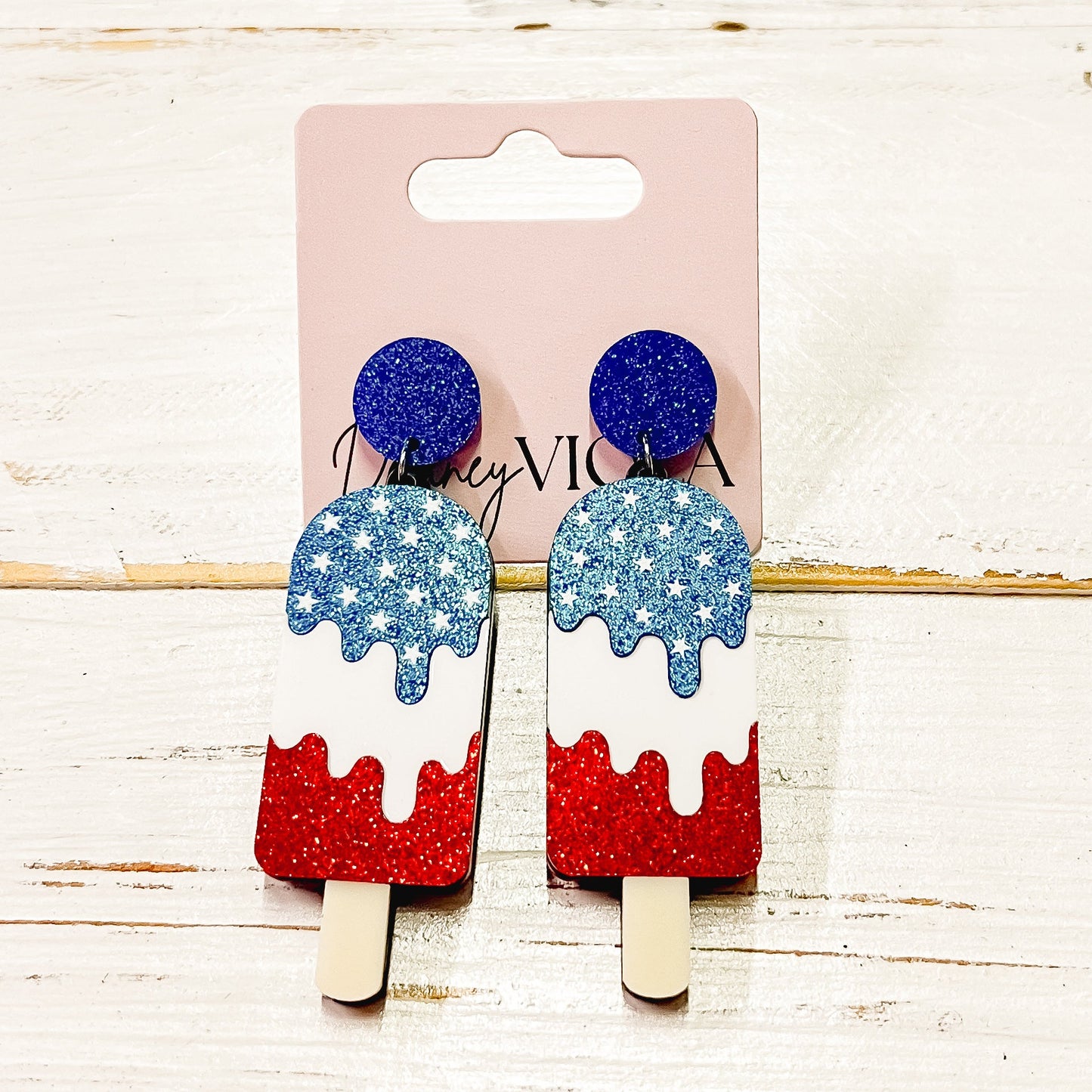 4th of July Popcicle Glitter Stud Earrings