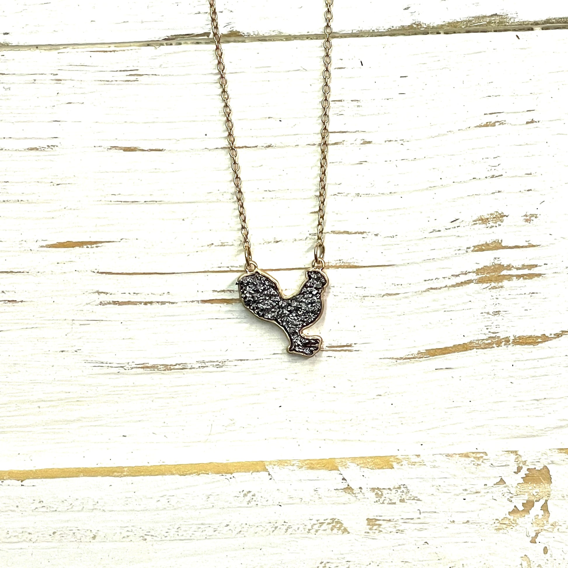 Envy Stylz Boutique Women - Accessories - Necklace Charcoal Chicken Druzy Necklace