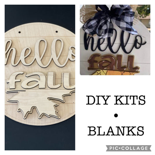 Hello Fall Wood Door Hanger • Round Door Hanger • Fall Craft Kit