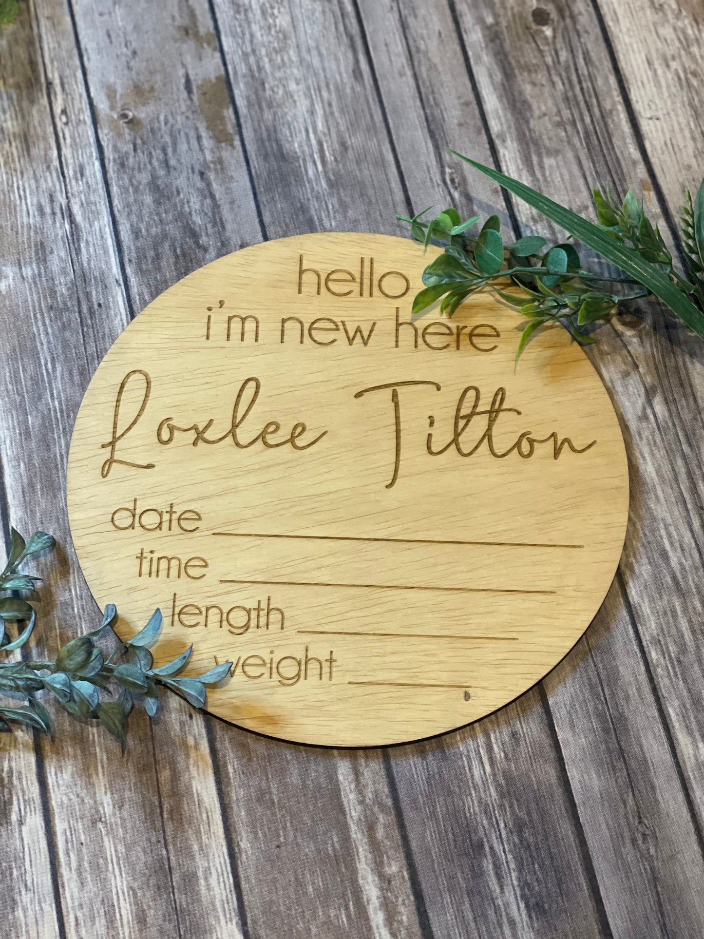 Hello Im New Here Baby Birth Announcement