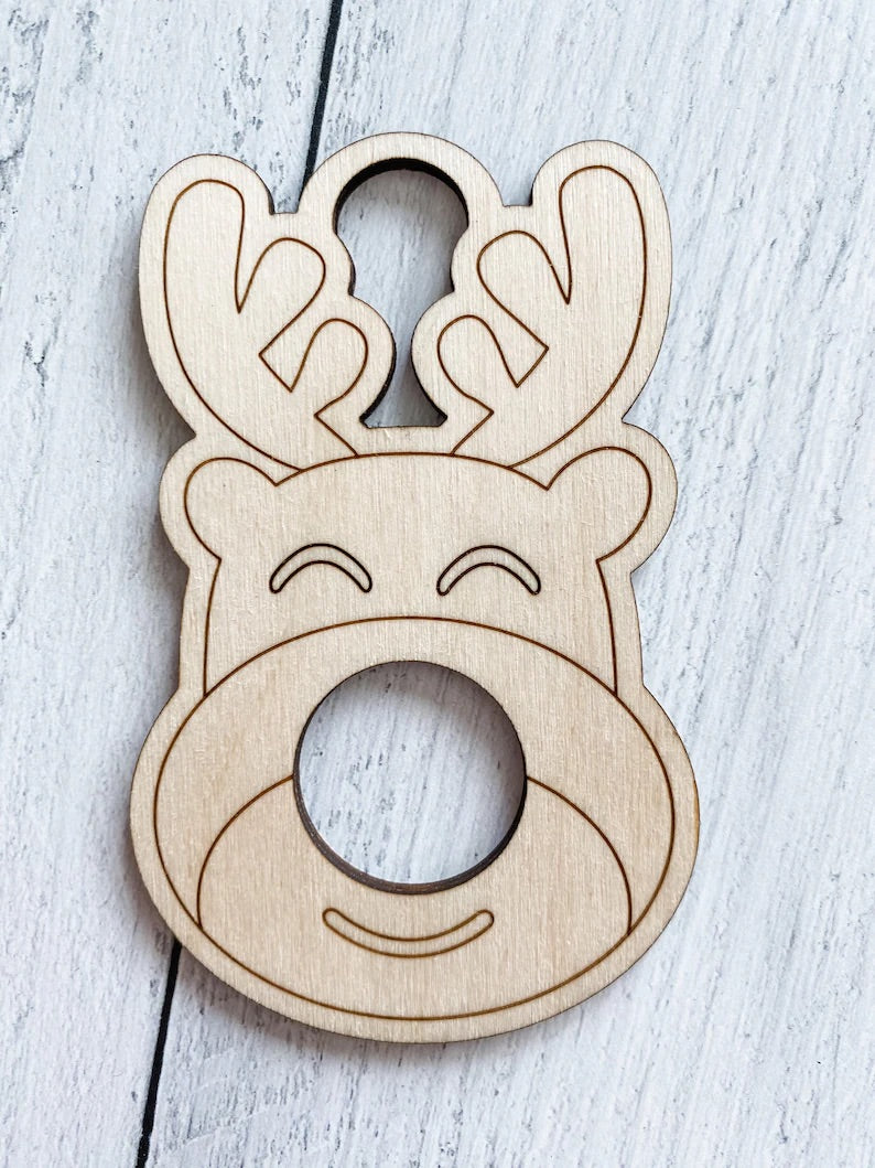 Reindeer Truffle Ornament • Gift Tag • DIY Kit • BLANKS • Kids Craft