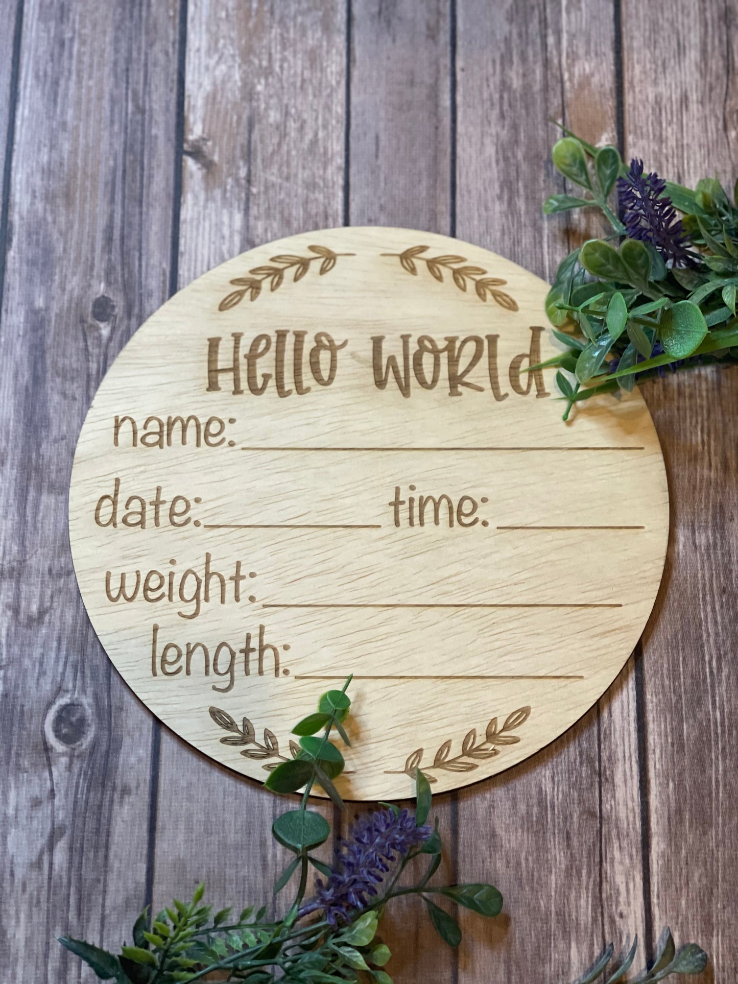Hello World Baby Birth Announcement