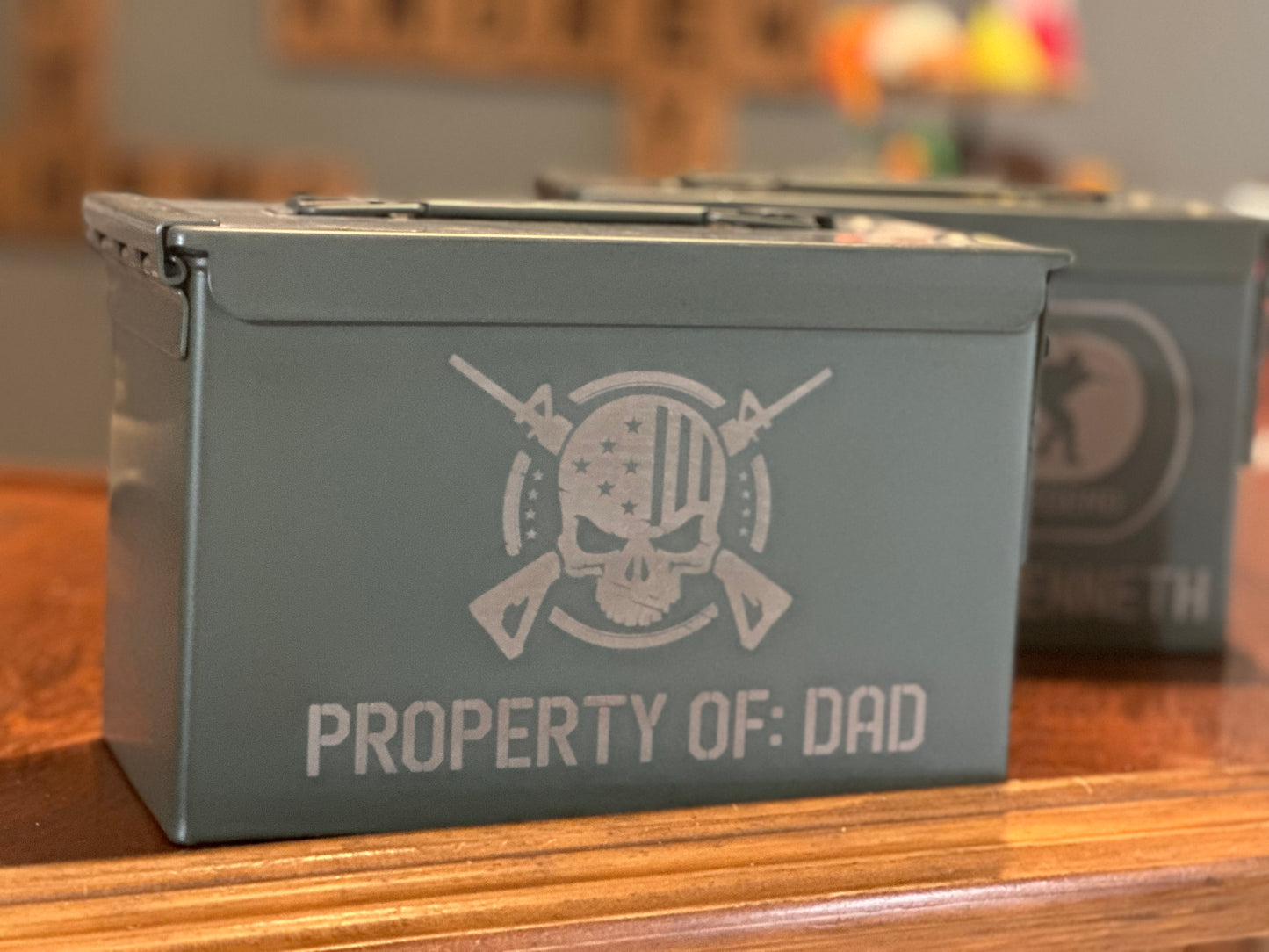 Skull and Guns Ammo Can •  Veteran • Fathers Day