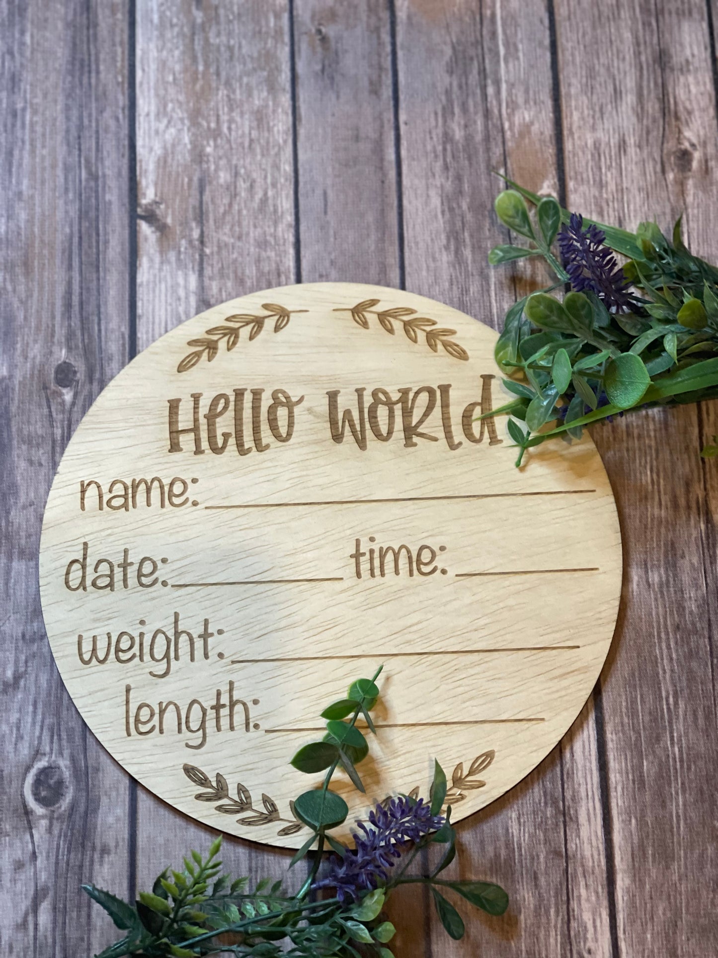 Hello World Baby Birth Announcement