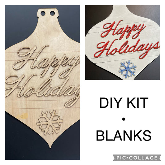 Welcome Vintage Ornament Door Hanger •  Christmas Door Hanger • Christmas Craft Kit