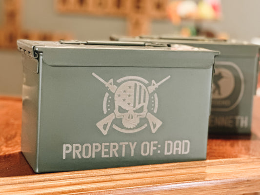 Skull and Guns Ammo Can •  Veteran • Fathers Day