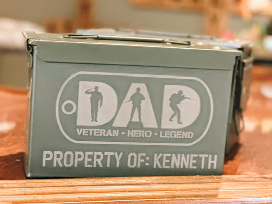 Dad Dog Tags Ammo Can •  Veteran • Fathers Day